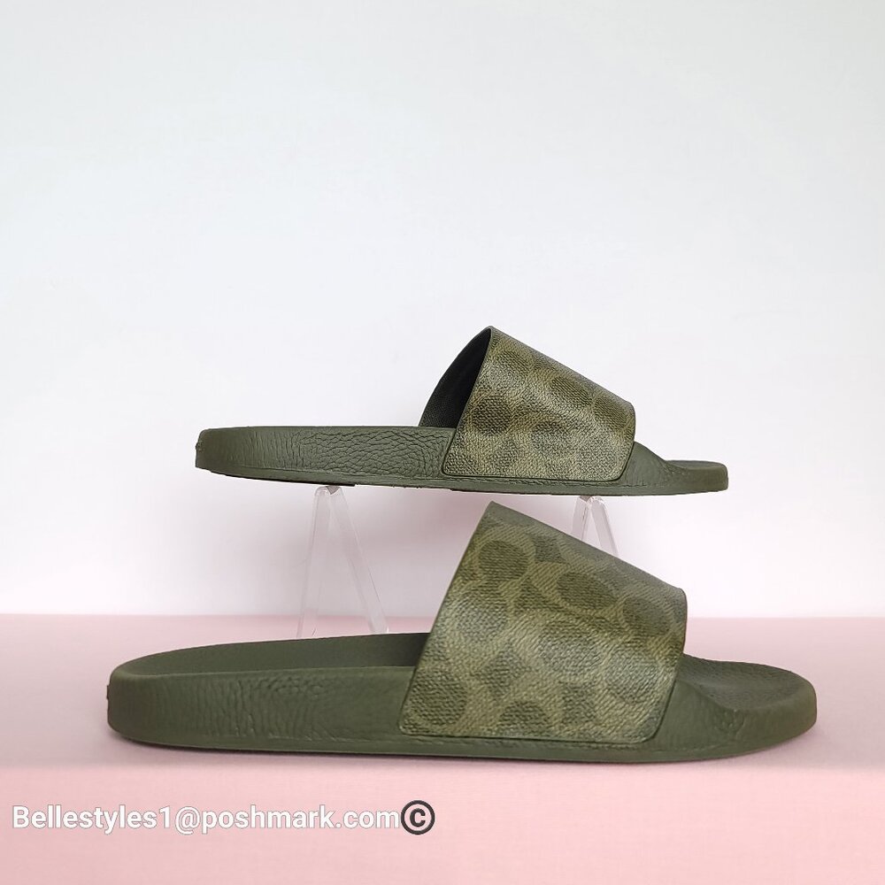 COACH Udele Sport Slide In Signature Canvas - Women's Size 8B- Olive Color ⭐ - Picture 11 of 16
